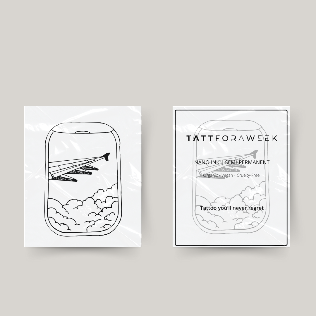 Tatuagem temporária janela de avião
