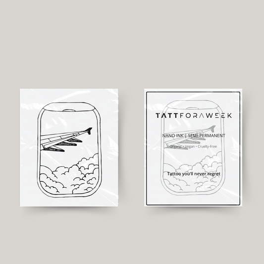 Tatuagem temporária janela de avião