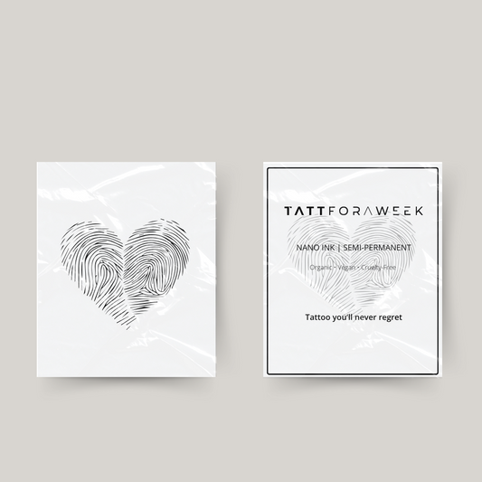 Tatuagem temporária coração impressão digital