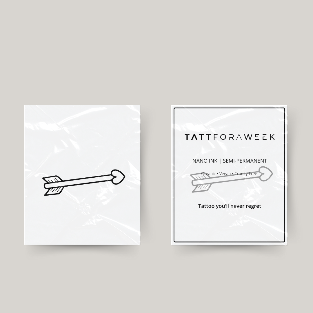 Tatuagem temporária seta amor