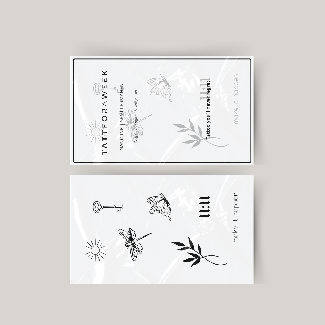 Conjunto temporário de tatuagens faça acontecer