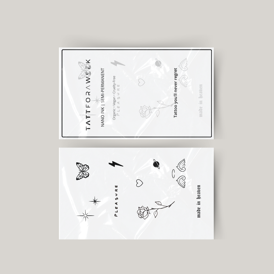 Conjunto temporário de tatuagens prazer