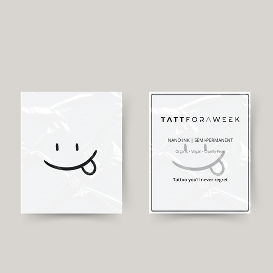 Tatuagem temporária smiley com língua