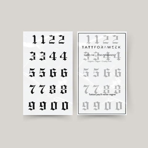 Tatuagem temporária números