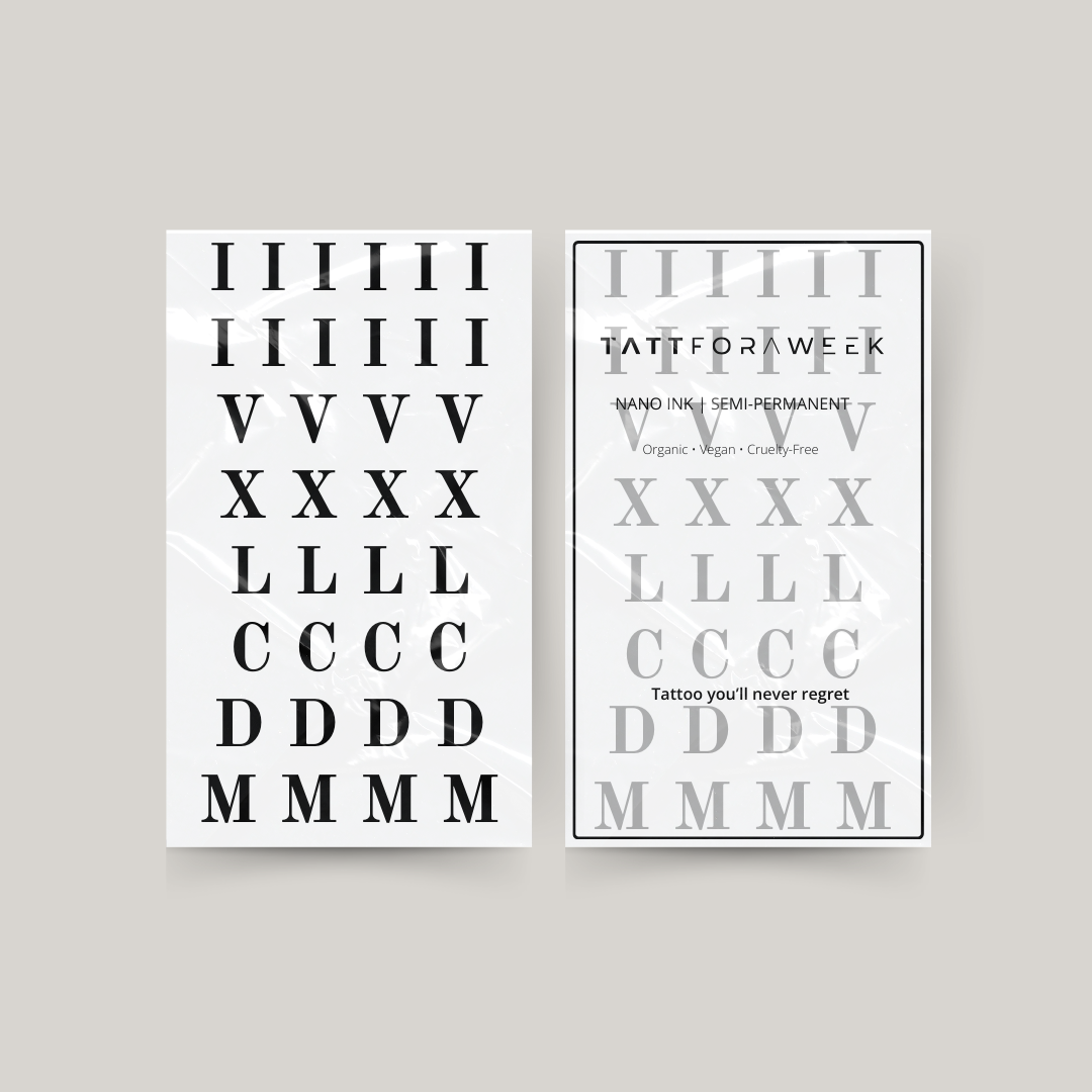 Tatuagem temporária números romanos