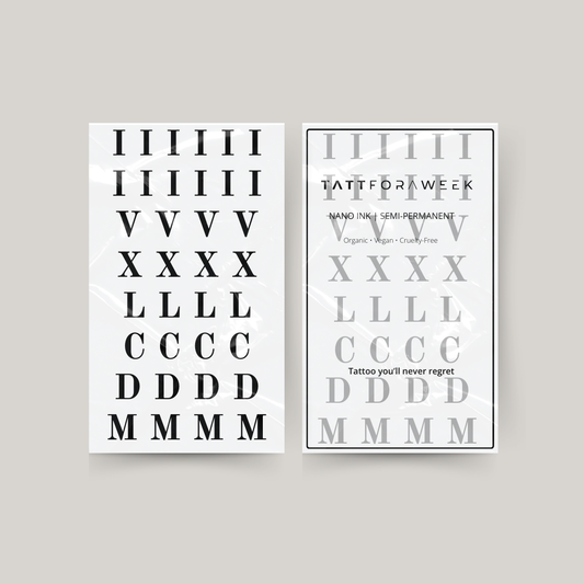 Tatuagem temporária números romanos