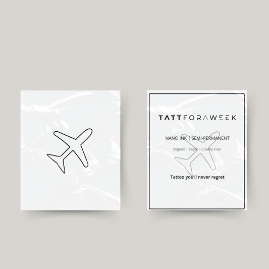 Avião de tatuagem temporária