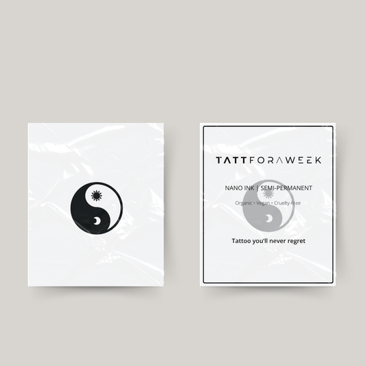 Tatuagem temporária yin e yang sol e lua