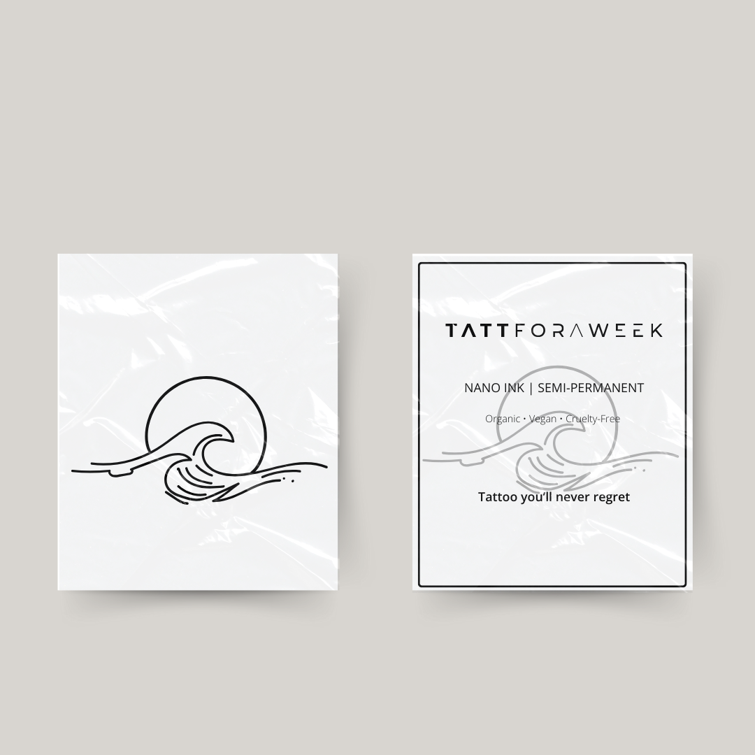 Tatuagem temporária mar, sol e ondas