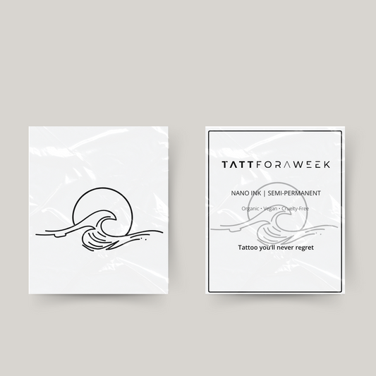 Tatuagem temporária mar, sol e ondas