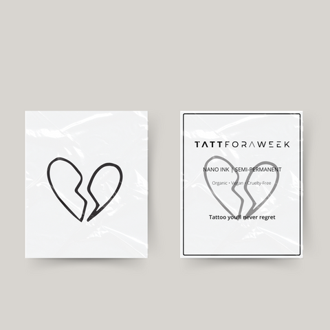 Tatuagem temporária coração partido